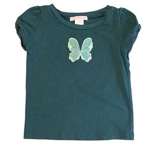 Janie and Jack Art Nouveau Fairy Teal Butterfly Shirt 2T